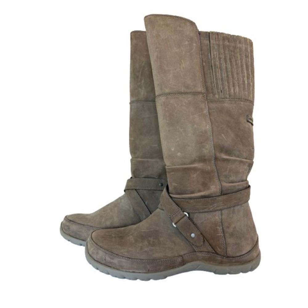 The North Face Vintage‎ Waterproof Leather Tall Boots Brown Womens 7.5 A0Z6